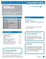 Предварительный просмотр 1 страницы Toptech truecomfort iii Installation Manual