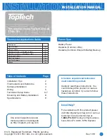 Preview for 1 page of Toptech TT-N-751 Installation Manual