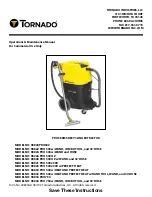 Preview for 1 page of Tornado 98226 PRO 500 OZ Operation & Maintenance Manual