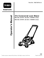 Toro 21in Commercial Lawn Mower Operator'S Manual preview