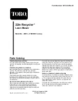 Preview for 1 page of Toro 22in Recycler Parts Catalog