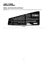 Предварительный просмотр 2 страницы Toro 51599 Operator'S Manual