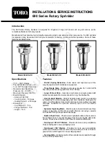 Toro 69-01 Installation & Service Instruction preview