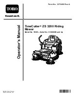 Preview for 1 page of Toro 74385 TimeCutter ZS 3200 Operator'S Manual