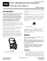 Preview for 1 page of Toro CCR 6053 ES Quick Clear Operator'S Manual