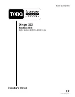 Предварительный просмотр 1 страницы Toro Dingo 322 Operator'S Manual