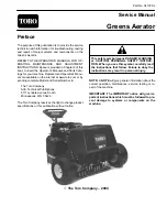 Предварительный просмотр 1 страницы Toro Greens Aerator Service Manual