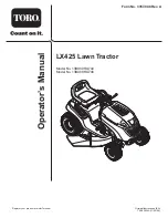 Preview for 1 page of Toro LX425 Operator'S Manual