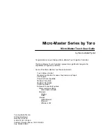 Preview for 3 page of Toro Micro-Master Series User Manual