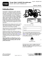 Preview for 1 page of Toro Power Max 39924 Operator'S Manual