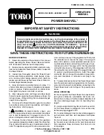 Toro Power Shovel 38310 Operator'S Manual preview