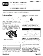 Preview for 1 page of Toro Recycler 20370 Operator'S Manual