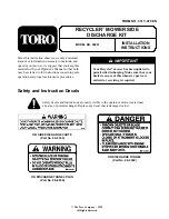 Предварительный просмотр 1 страницы Toro RECYCLER 59291 Installation Instructions Manual