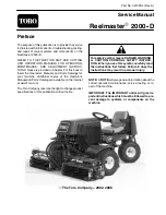 Toro Reelmaster 2000-D Service Manual preview