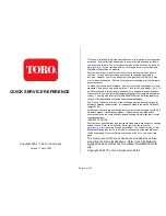 Preview for 1 page of Toro REELMASTER 5010 Series Quick Service Reference