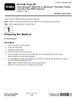 Preview for 1 page of Toro Security Cage Kit Installation Instructions Manual