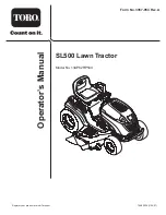 Preview for 1 page of Toro SL500 Operator'S Manual