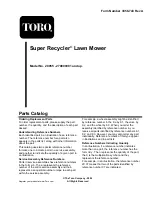 Toro SUPER RECYCLER 20055 Parts Catalog preview