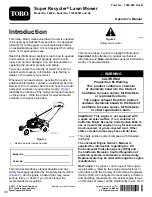 Preview for 2 page of Toro Super Recycler 20382 Operator'S Manual