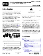 Preview for 2 page of Toro Super Recycler 20837 Operator'S Manual