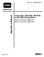 Toro TimeCutter SW 5000 Operator'S Manual preview