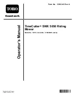 Toro TimeCutter SWX 5050 Operator'S Manual preview