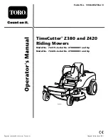 Toro TimeCutter Z380 Operator'S Manual preview