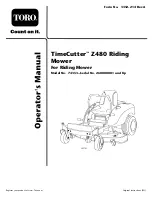 Toro TimeCutter Z480 Operator'S Manual preview