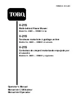 Toro V-21S 20489 Operator'S Manual предпросмотр