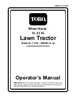 Предварительный просмотр 1 страницы Toro Wheel Horse 12-32 XL Operator'S Manual