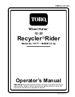 Toro Wheel Horse 12-32 Operator'S Manual preview