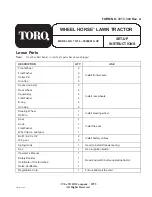 Preview for 1 page of Toro WHEEL HORSE 71216 Setup Instructions