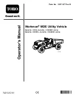 Preview for 1 page of Toro Workman MDE 07299 Operator'S Manual