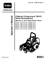 Preview for 1 page of Toro Z Master 74028 Operator'S Manual