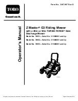 Preview for 1 page of Toro Z Master G3 Operator'S Manual