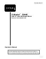 Preview for 1 page of Toro z-master Z256E Operator'S Manual