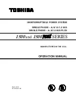 Preview for 1 page of Toshiba 1000 VA Operation Manual