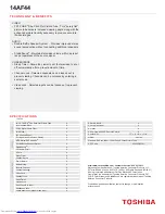 Preview for 2 page of Toshiba 14AF44 Specifications