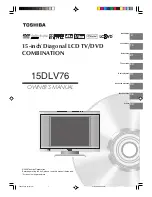 Предварительный просмотр 1 страницы Toshiba 15DLV76 - 15" LCD TV Owner'S Manual