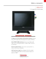 Preview for 1 page of Toshiba 15DLV77 - 15" LCD TV Specifications