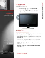 Preview for 1 page of Toshiba 15LV505 - 15.6" LCD TV Specifications