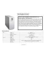 Preview for 1 page of Toshiba 1600EP Series Product Specifications