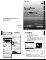 Предварительный просмотр 2 страницы Toshiba 17HLV85 Service Manual