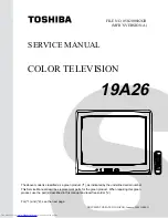 Предварительный просмотр 1 страницы Toshiba 19A26 Service Manual