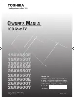 Toshiba 19AV550E Owner'S Manual preview