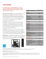 Предварительный просмотр 2 страницы Toshiba 19AV600U - 18.5" LCD TV Specifications