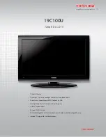 Toshiba 19C100U Specifications предпросмотр