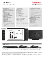 Preview for 2 page of Toshiba 19L4200U Specifications