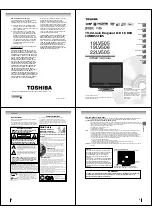 Предварительный просмотр 3 страницы Toshiba 19LV505 Service Manual