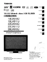 Preview for 1 page of Toshiba 19LV610U - 18.5" LCD TV Owner'S Manual